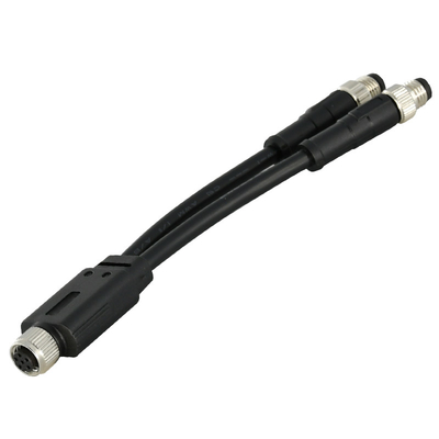 Conector de cable impermeable masculino femenino de los pernos de la cortadora 3 - 12 del sensor IP68 M12 Y