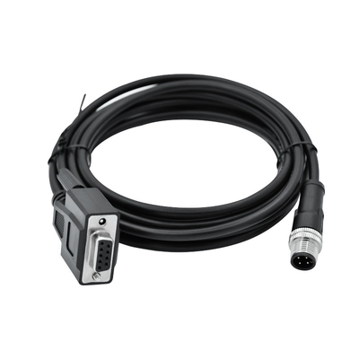 IP68 M12 4 Pin Male To DSUB 9 Pin Female Waterproof Cable Connector con el cable del PVC PUR