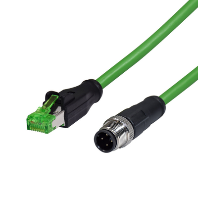 M12 de encargo un código 3 de B D X - 17 cable impermeable del conector 2m del sensor de Pin To Rj 45
