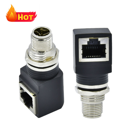 El conector impermeable de encargo Rj45 CuZn de Rigoa PA66 M12 X cifró al conector RJ45