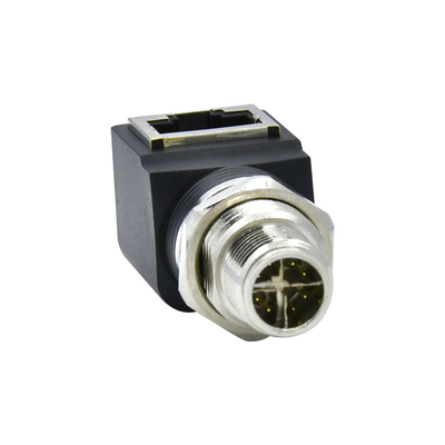 El conector impermeable de encargo Rj45 CuZn de Rigoa PA66 M12 X cifró al conector RJ45