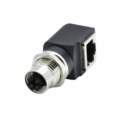 El conector impermeable de encargo Rj45 CuZn de Rigoa PA66 M12 X cifró al conector RJ45