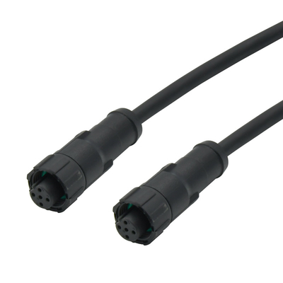 3 - 8 conector de cable negro plástico femenino de Overmolded del conector de la prenda impermeable del Pin M12