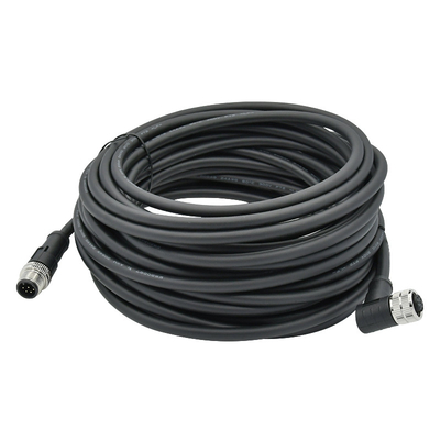 Una hembra impermeable del ángulo del conector del perno M12 del código 8 al conector de cable masculino recto