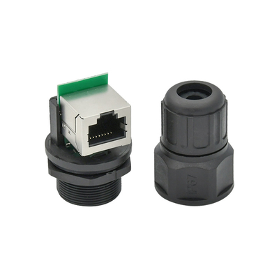Conector impermeable de Ethernet del conector 8P8C de la prenda impermeable del soporte del panel de la cerradura Rj45 del tornillo