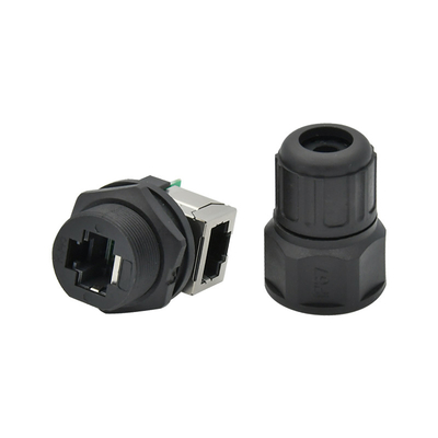 Conector impermeable de Ethernet del conector 8P8C de la prenda impermeable del soporte del panel de la cerradura Rj45 del tornillo