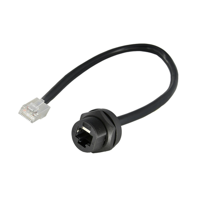 Conector impermeable negro del alambre de la prenda impermeable del conector de Ethernet de 8P8C IP67 Rj45