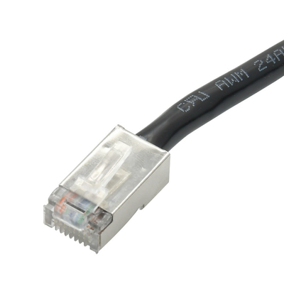 Cable negro recto al aire libre del molde del conector hermético de Ethernet de la cerradura 8P8C Rj45 del tornillo