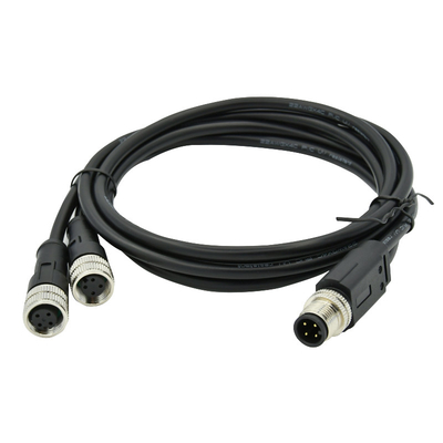 Un conector impermeable moldeado divisor M12 del cable IP68 del Pin M12 Y del código 4