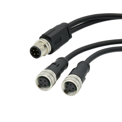 Un conector impermeable moldeado divisor M12 del cable IP68 del Pin M12 Y del código 4