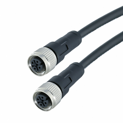 Derecho conector circular de la prenda impermeable de 90 grados un código M12 hembra-varón 3 Pin Connector