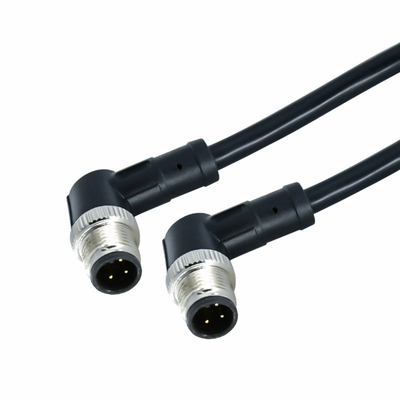 Derecho conector circular de la prenda impermeable de 90 grados un código M12 hembra-varón 3 Pin Connector