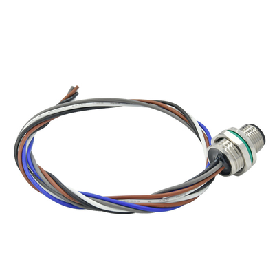 El tornillo Jack 5 del sensor coloca el conector impermeable del alambre del soporte M12 del panel del receptáculo M12