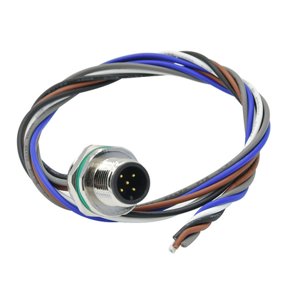 El tornillo Jack 5 del sensor coloca el conector impermeable del alambre del soporte M12 del panel del receptáculo M12