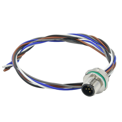 5 el alambre hermético masculino del soporte del panel del conector A B D X del sensor de los pernos M12 telegrafía el conector M12