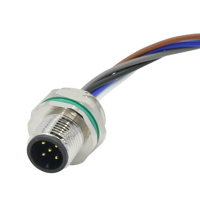 5 el alambre hermético masculino del soporte del panel del conector A B D X del sensor de los pernos M12 telegrafía el conector M12