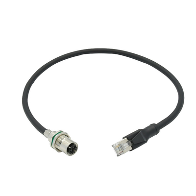 Conector de cable protegido de Ethernet de la prenda impermeable de la red M12 al conector Rj45