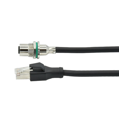 Conector de cable protegido de Ethernet de la prenda impermeable de la red M12 al conector Rj45