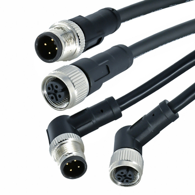 Conectores de cable impermeables de Overmolded M12 5 8 Pin Core Male/hembras cifrados