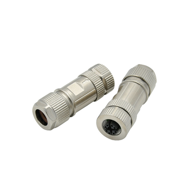 Pin industrial del Lan 8 del enchufe y del zócalo del cable del metal del conector del código de M12 X