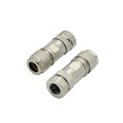 Pin industrial del Lan 8 del enchufe y del zócalo del cable del metal del conector del código de M12 X