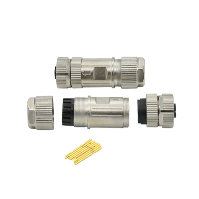 Pin industrial del Lan 8 del enchufe y del zócalo del cable del metal del conector del código de M12 X