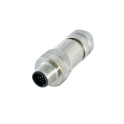 Conectores impermeables 12pin del metal M12 de la asamblea Varón y hembra Wireable