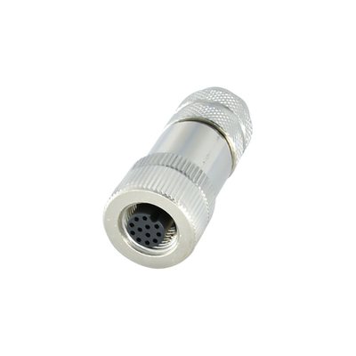 Conectores impermeables 12pin del metal M12 de la asamblea Varón y hembra Wireable