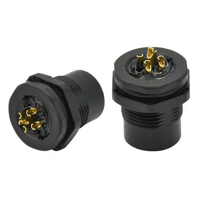 Prenda impermeable circular de 4 5 de Pin Receptacle Male Female Socket del panel conectores del soporte M12