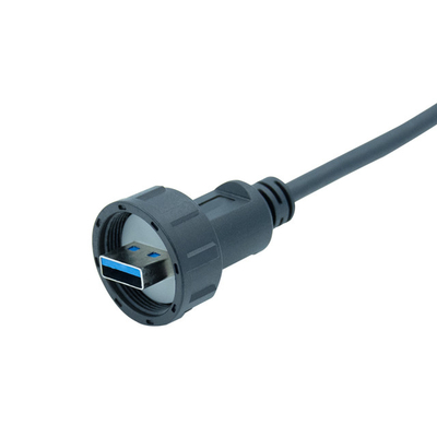 Conector de cable impermeable del soporte IP67 USB del panel del USB 3,0 para hacer publicidad del cable de la caja de luz