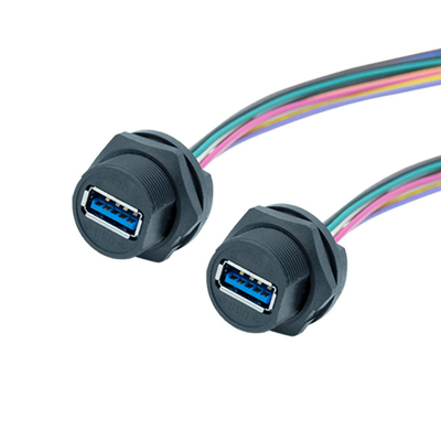 Tipo impermeable soporte micro del cable USB 3,0 del conector USB IP67 del panel de C USB