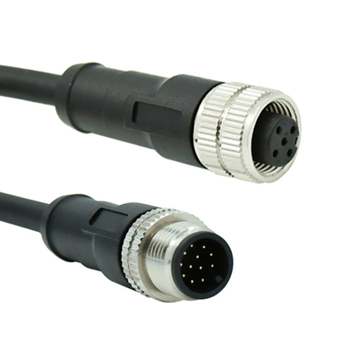 Codo/M12 recto 4 Pin Waterproof Cable Connector Male /Female