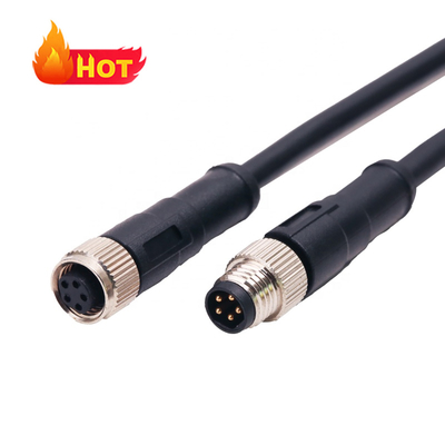 Varón plástico/conector hembra de Shell M8 del conector niquelado de la prenda impermeable