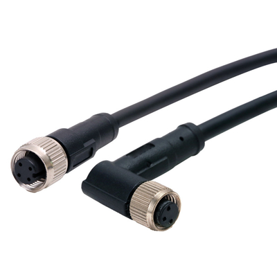 Varón plástico/conector hembra de Shell M8 del conector niquelado de la prenda impermeable
