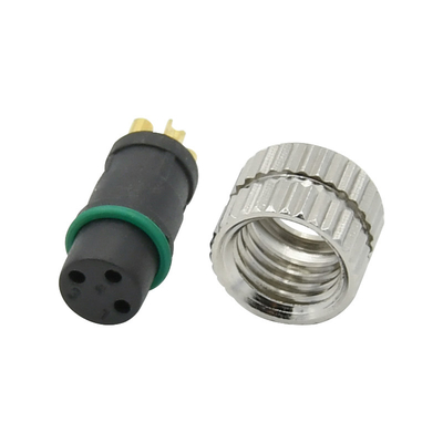 Conector niquelado M8 4PIN Rango de temperatura de clasificación actual 5A -40 ℃ ~ + 105 ℃