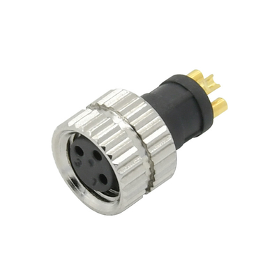 Conector niquelado M8 4PIN Rango de temperatura de clasificación actual 5A -40 ℃ ~ + 105 ℃