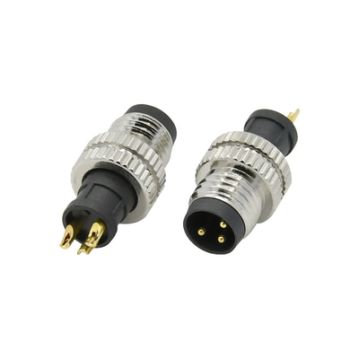 Conector niquelado M8 4PIN Rango de temperatura de clasificación actual 5A -40 ℃ ~ + 105 ℃