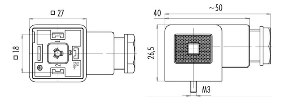 Conector eléctrico de solenoides con rosca para el sector industrial