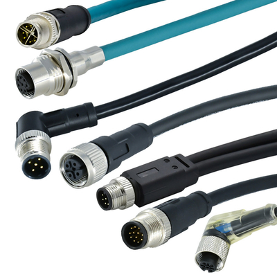 M12 Conector de agujero de alfiler de núcleo de 3/4/5/6/8/12/17 con núcleo de goma moldeada