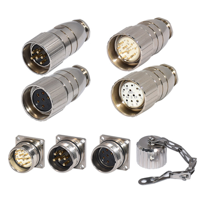 Conector M23 de 6P con 500 ciclos de acoplamiento y material de contacto de cobre