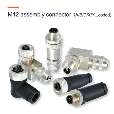 Conector TPU/PA Insert M12 Conector impermeable de corriente nominal 4A Pinos 3 4 5 6 8 12 17