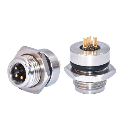 Contactos de latón y conector impermeable de corriente nominal 4A M8 para automatización industrial