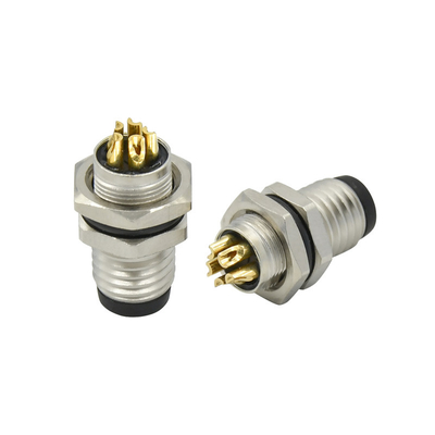 Conector impermeable de 6 pines M8 con voltaje nominal de 250 V Rango de temperatura de 40 a 125 grados