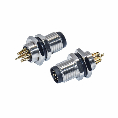 Contactos de latón y conector impermeable de corriente nominal 4A M8 para automatización industrial