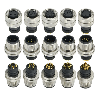 Conector de aviación impermeable Rigoal M12 A Code macho hembra de 3-17 pines