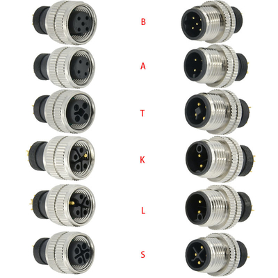 Conector de aviación impermeable Rigoal M12 A Code macho hembra de 3-17 pines