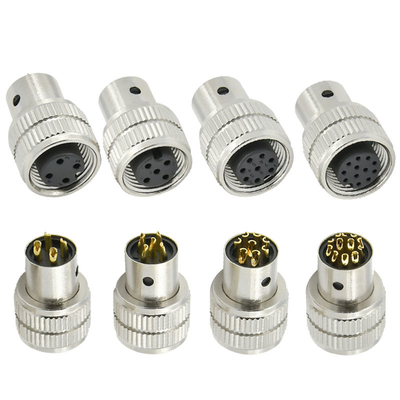 M12 Conector de enchufe de escudo femenino 3-17 pin IP67 a prueba de agua estándar DIN