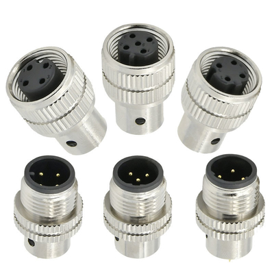 M12 Conector de enchufe de escudo femenino 3-17 pin IP67 a prueba de agua estándar DIN