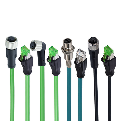 Conector M12 a RJ45 con clasificación 4A, macho-hembra, impermeable IP67