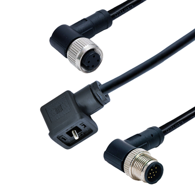 Conector M12 a válvula solenoide, impermeable IP67, tipo DIN 43650 A B C